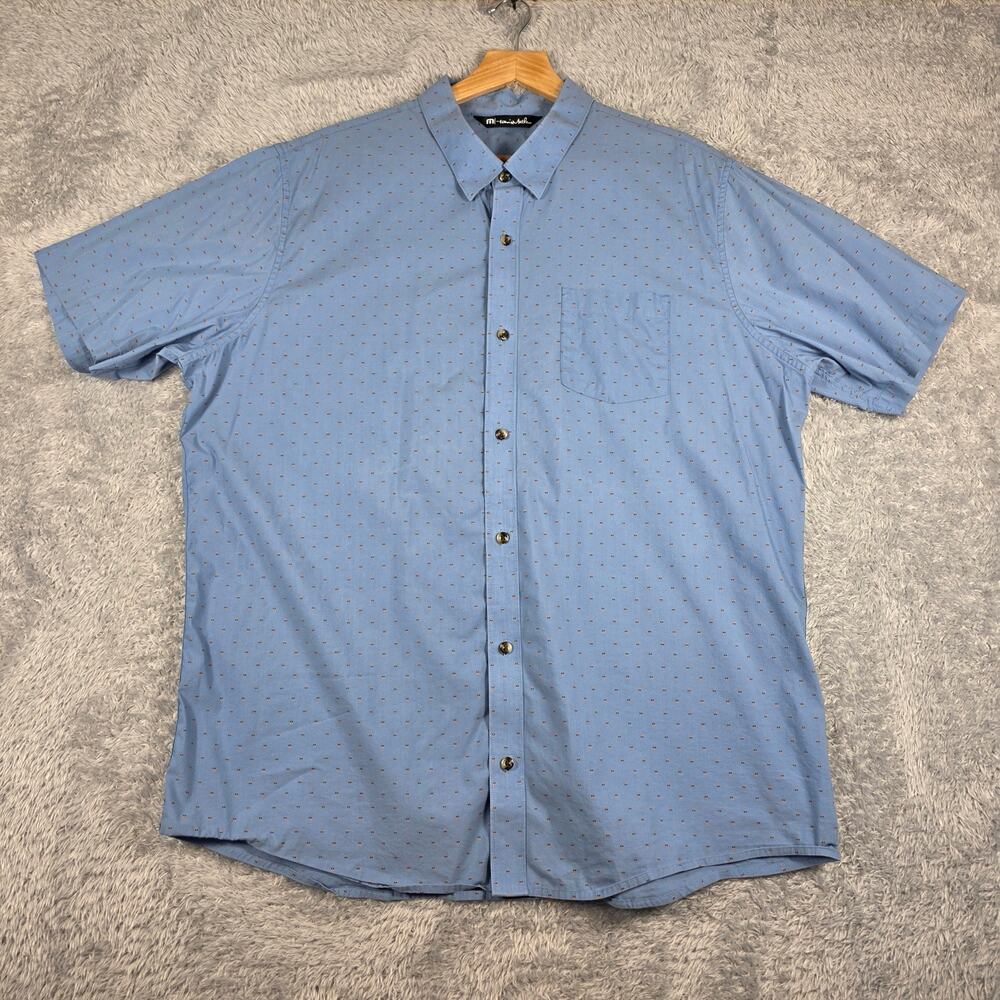 Travis Mathew Blue Polka Dot Button Down Shirt